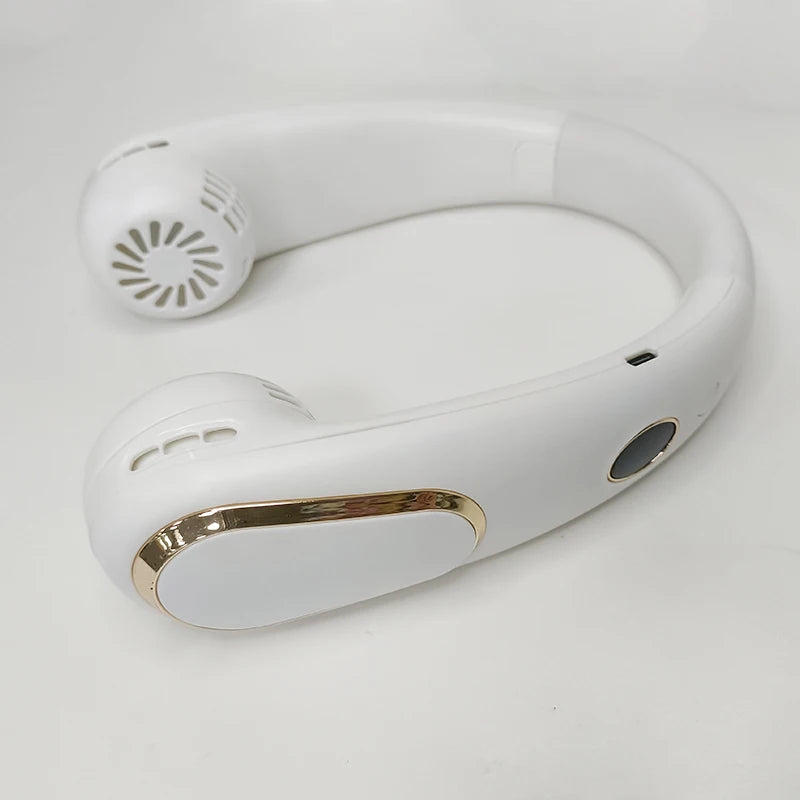 Super Long Endurance Mini Outdoor Silent Neck Fan Low Noise Wearable Hanging Fan With 7 Color Led Changing Function