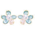 Wholesale Flower Stud Earrings Natural Freshwater Pearl Earrings for Women Jewelry