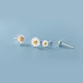 S925 Sterling Silver Daisy Flower Earrings Simple Elegant Stud Earrings Fashion Jewelry Earrings Women Wholesale