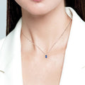 New Arrival Elegant Jewelry Natural Sapphire 18K White Gold Real Natural Gemstone Diamond Pendant Necklace