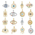 Beimai OEM Charms for Jewelry Making Blue Eyes Dream Catcher Colorful Zirconium Copper Jewelry Accessories