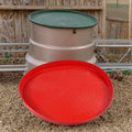 New Red Round Poultry Farm Chicken Feeders and Drinkers Plastic Chick Feeding Tray with Long Service Life