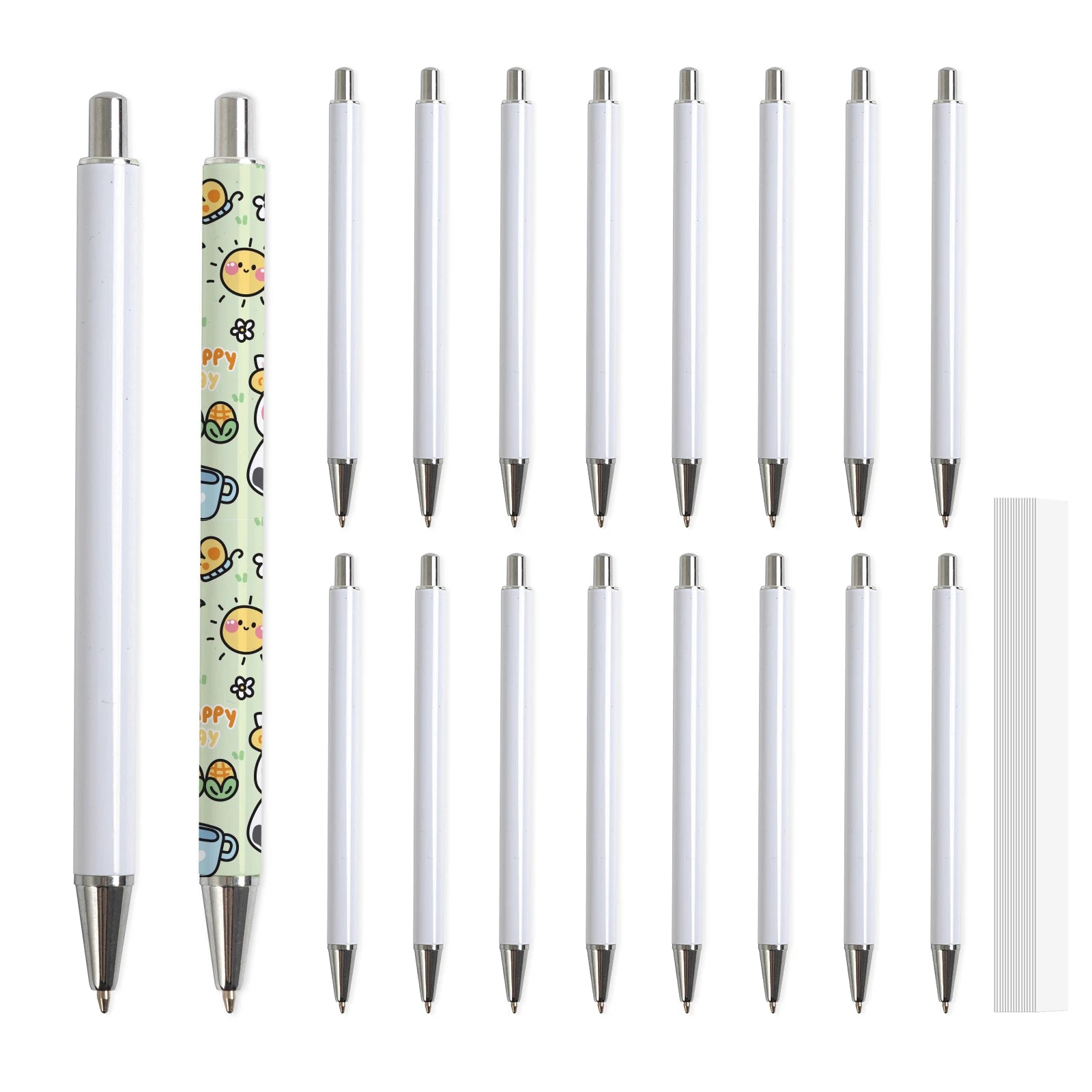 Personalized Pen Custom Metal Heat Transfer Sublimation White Ballpoint Pen Blank With Logo
