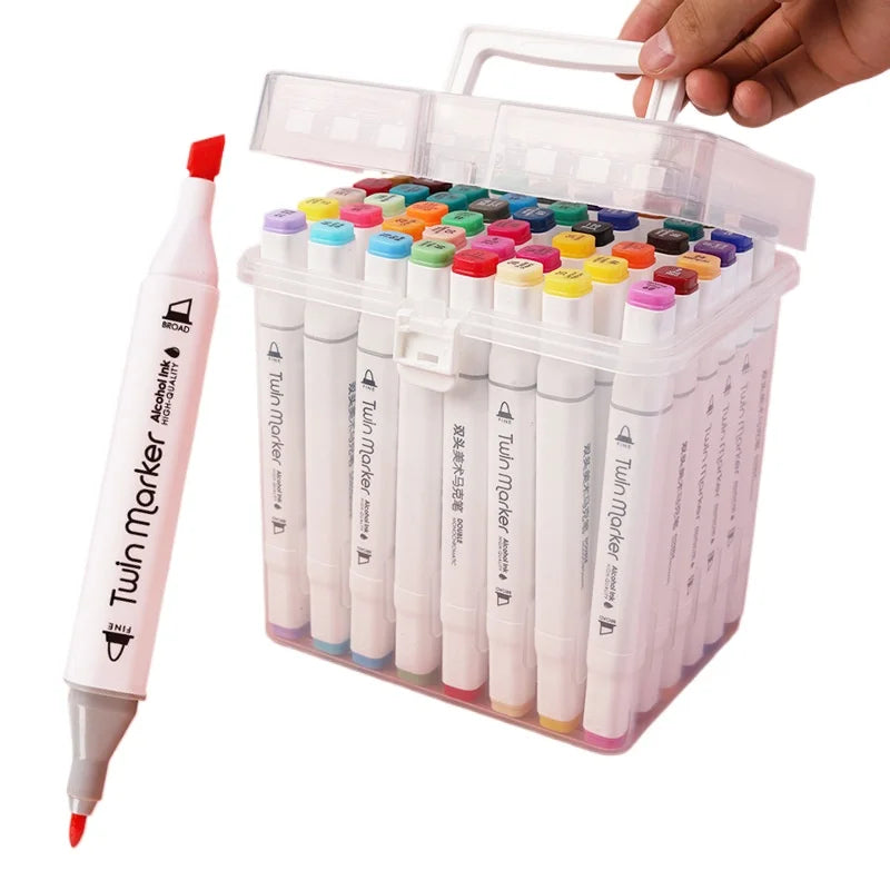 Double Headed Painting Art Markers Student Stationery Markers Colorful Graffiti Marker Pen Set