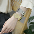 Open Round Cuff Bangles Beat Texture Aluminum Alloy Bracelet for Women 24K Gold Plated Trendy Party Jewelry MM B05