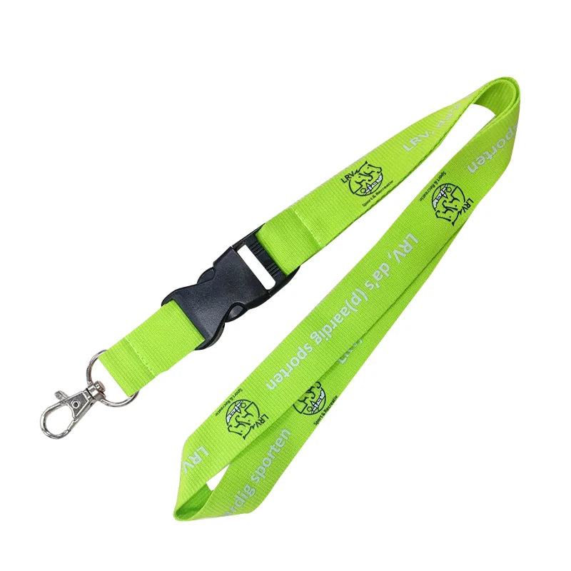 0.8 Inch Width Silk Print Lanyard with Snap Hook and Buckle