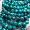 Meihan Natural AAA Chrysocolla Bracelet Smooth Round Loose Beads for Jewelry Making Design DIY