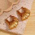 Hollow Croissant Gold Hoop Earrings 18K Gold Plated Jewelry Waterproof Stainless Steel Titanium Earings