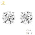 IGI CVD 0.3CT 0.5CT 1CT 2CT D VS1 14K Gold Four Claws Stud Classic Design Lab Diamond Earrings Studs Screw