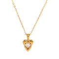 2025 New Retro Stainless Steel 18K Charm Heart Pendant Fashion Fine Jewelry Stylish Cubic Zirconia Women's Necklace
