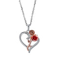 Vintage Rose Love Design Women's GRA VVS 1 Carat Diamond Pendant S925 Silver Heart Moissanite Necklaces