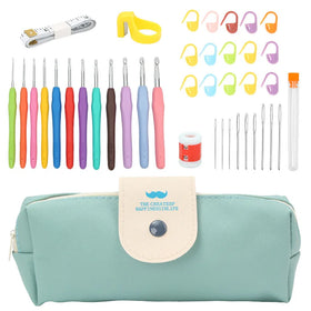 YNS DIY Crochet Bags Accessory Set with Aluminum Hooks Sewing Needles & Scissors for Hand Sewing Projects
