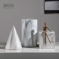 Merlin Living Room Home Decor Cylinder Marble Decoration Cube Round Corner Accessories for Interior Furnishings