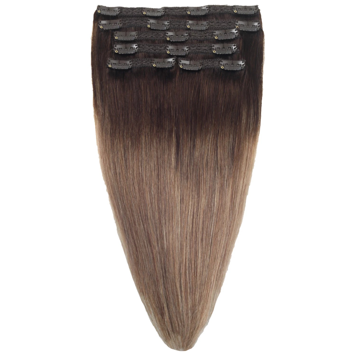 Overnight Delivery Double Drawn Pu Skin Weft Ombre Virgin Remy Clip in Human Hair Extensions for Beauty Show