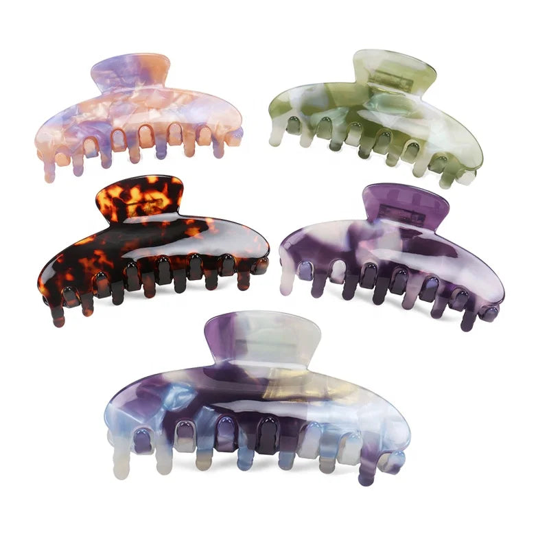 Big Claw Hair Clips 10.5cm Ink Color Banana Hair Clips Chinese Design Acetate Strong Hold Hair Clips