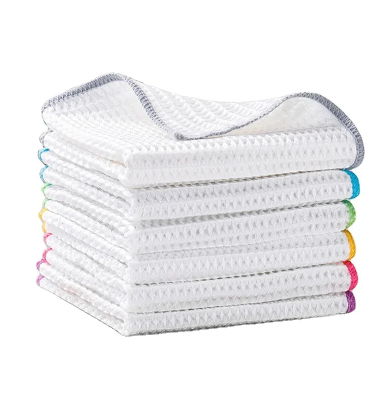 Ultra Soft Absorbent Antimicrobial Waffle Weave Kitchen Dish Cloths Quick Drying Dish Towel Non-Woven Fabric Cleaning Cloth