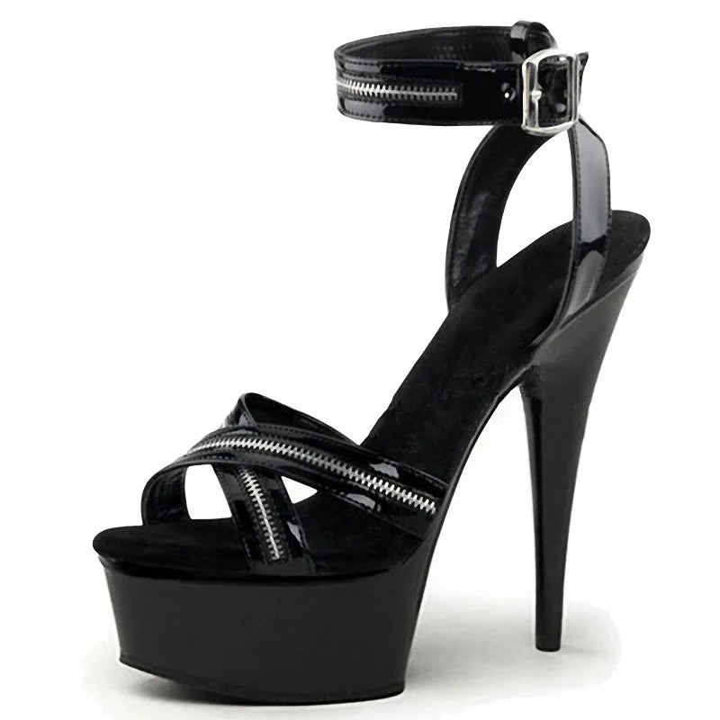 Pole Dance High Heels 15cm Thin Heel Platform Leaky Toe Large Fashion Sandals Banquet Party Club Platform Sandals
