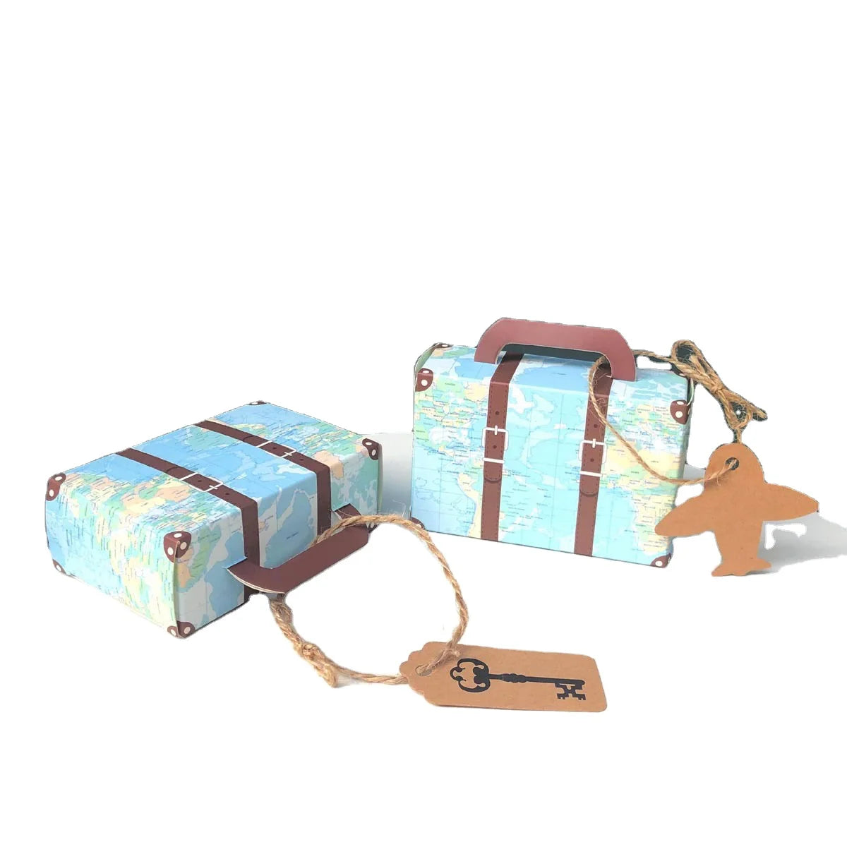 Mini Suitcase Candy Packaging Box With Tag Wedding Favors Candy Boxes for Gifts