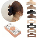 KUACHI New Style Wholesale 11cm Square Hair Claws Set Large Matte Hair Claws Best Selling Gift Box Hair Accessories
