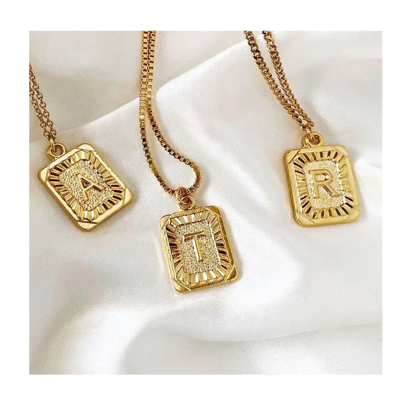 BMZ 2025 Trendy Large Letter Pendant 92.5% Pure Real Gold Ion Plating Gold Plating 26 Letters Big Pendants Gold