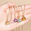 Cross-border Hot Sale Pendant Necklace Korean Design Sense Triangle Necklace Natural Jade Crystal Necklace for Women