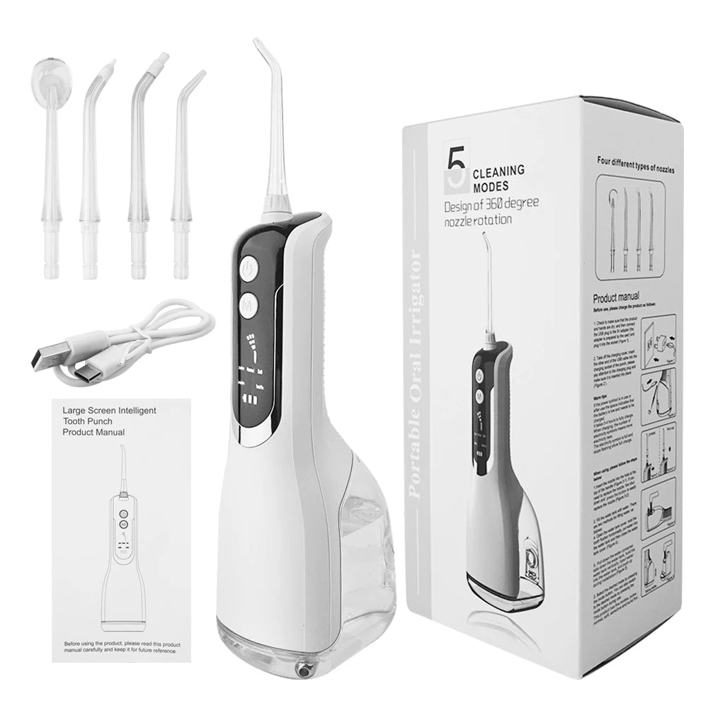 Portable 330ML 5 Modes Oral Dental Irrigator Teeth Cleaning Water Flosser