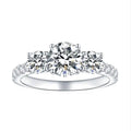 Woman's Wedding Band Ring18k Rhodium Diamond Ring 6.5mm Round Brilliant White Moissanite Eternity Band Ring