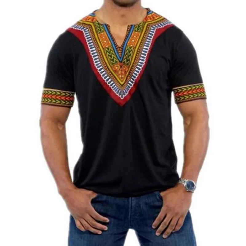 Fashion Mens African Clothes Tops Tee Shirt Homme Africa Dashiki Dress Clothing Brand Casual Short Sleeve T Shirt for Men