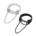 2025 Hot Selling Simple Hip Hop Adjustable Open Punk Ring Tassel Chain Exotic Rings for Women Jewelry