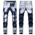 Factory Wholesale Designers Trendy Pencil Pants Black Stretch Trouser Mens Color Block Denim Slim Fit Jeans