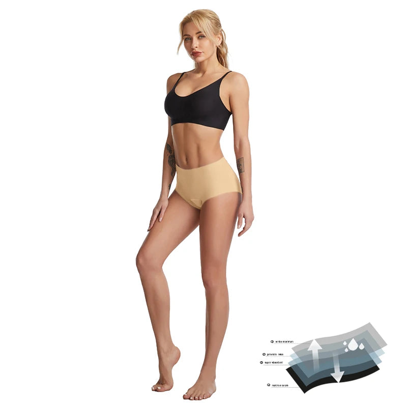 Women Breathable Period Panties Seamless Menstruales Super Absorbent Lining Leakproof Period Menstrual Panties Underwear