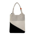 Women's Lightweight Patchwork Woven Handbag Large-Capacity New Fashion Foldable Tote Backpack Two for Travel Cosmetics Open