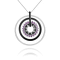 Fast Delivery Multi Circle Sterling Silver Charms 925 Pendants Amethyst Gemstone Sun Shape Pendant for Necklace