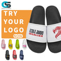 GreatShoes Custom logo Men Slides slippers Footwear Wholesale Rubber Your Own Customize Shaped Slides