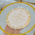 Custom 6X6 Gold Foiling Round Paper Menus Decoration for Wedding Event Restaurant Food Menu Cards