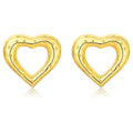 French High-end Vintage Versatile Hollow Out Gold Silver Brass Plated 18k Gold Large Heart Earrings