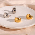 Waterproof Fashion Jewelry 18k Gold Plated Thick C Shape Earrings Stainless Steel Chunky Hoop Earrings for Women