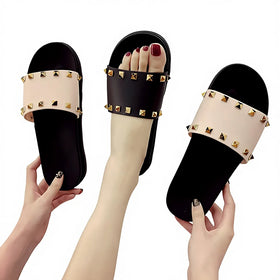 New Summer Youth Rivet Flat Non-slip Beach slippers Camouflage Sandals Street Fashion Shoes