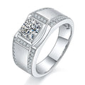 1ct Moissanite Men Ring 925 Sterling Silver Round Brilliant Cut Diamond Vvs Classic Jewelry Engagement