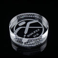 Custom K9 Crystal Round Paper Weight Glass Paperweight Engraved Logo for Ice Hockey Sport Competition Souvenirs