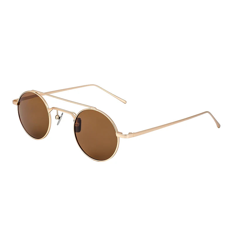 2025 New Arrival Wholesale Brand Designer Custom Fashion Vintage Polarized Gold Metal Frame Durable Unisex Sunglasses