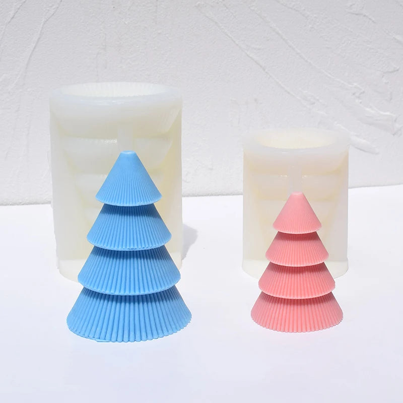 Silicone Christmas Tree Mold for Aromatherapy Candles DIY Handmade Christmas Decorations Cake Tools