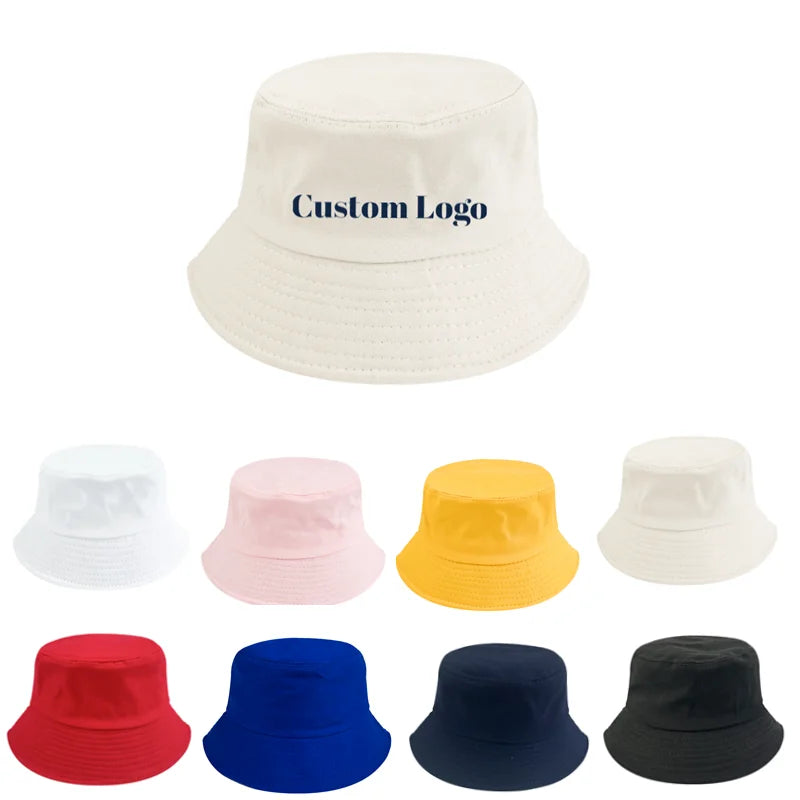 Custom Printed & Embroidery Logo Cotton Bucket Hat Outdoor Fashion Basin Hat Blank Fisherman Caps Casual Plain Buckets Hats