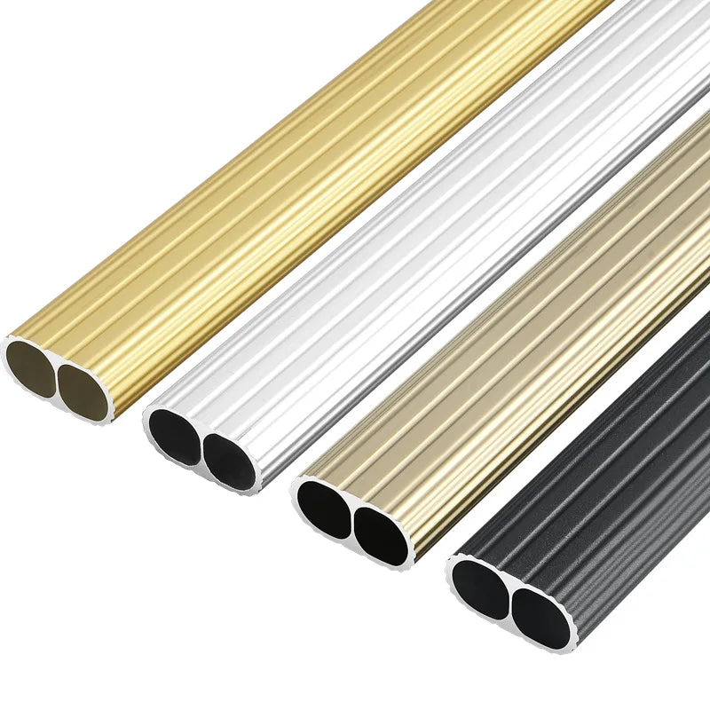 Customized Furniture Wardrobe Hardware Hot Sale Aluminum Alloy Material Wardrobe Tube Support Closet Rod