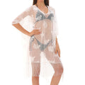 See Through Flower Top Wholesale Thin Embroidered Shawl with Custom logo Bikini Outerwear Factory Directly