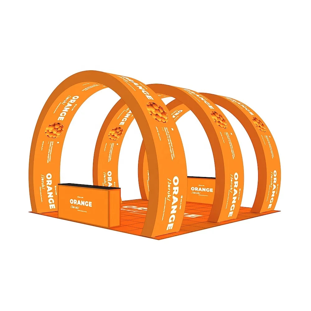 20x20 Custom Portable Aluminum Curved Backlit Arch Display Expo Fair Advertising Trade Show Booth