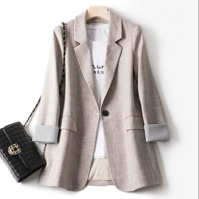 S-8XL Large Size Blazer Women's Korean Spring Autumn New Loose Casual blazer Plus Size Coat Top Chubby Women Jacket