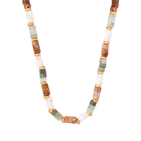 Hot Selling Personality Design Fashion Trend Beads Stainless Steel 18K Gold Plated Chains Jewelry Necklace