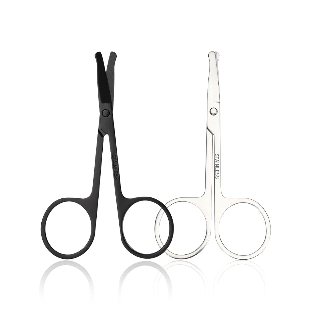Customized Professional 9cm Stainless Steel  Black Safety Hair Nose Scissors