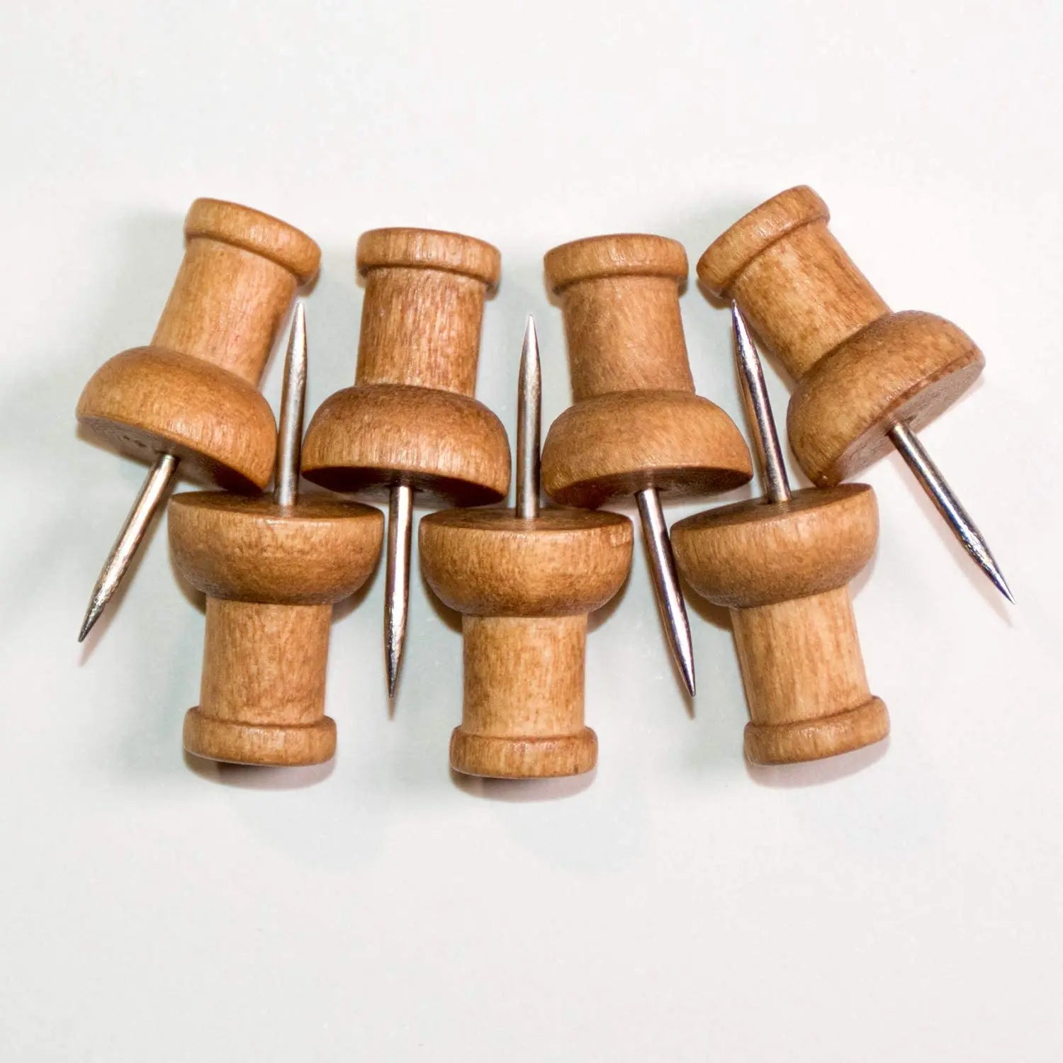 50 Pcs /box Decorative Wooden Thumb Tacks  for Cork Boards Foam Boards Photos Maps